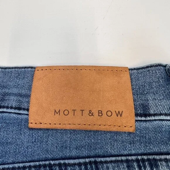 Mott & Bow Jean Men 36 Slim Zip Up Mid Rise 34x31 Denim Casual Work Party Core